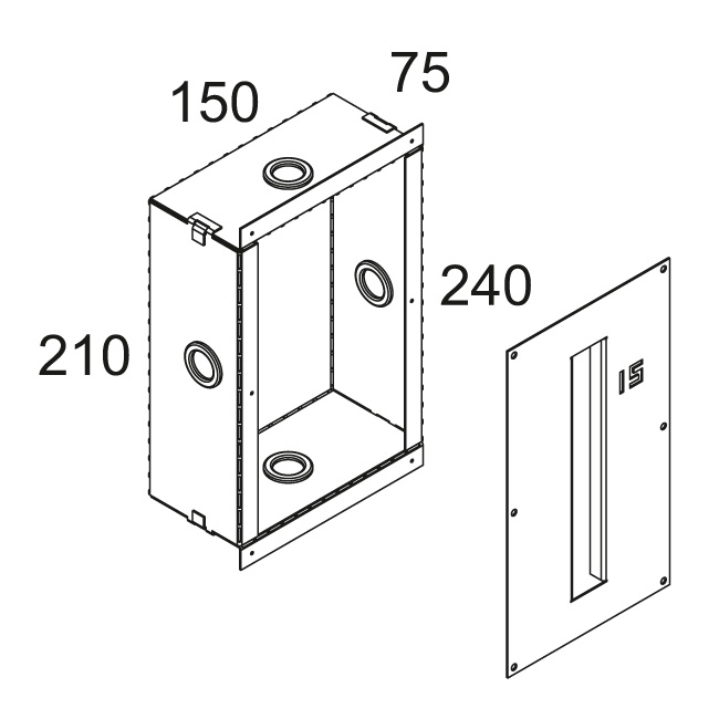 CONCRETE BOX 145 Монтажный короб, H240mm W150mm, Delta Light