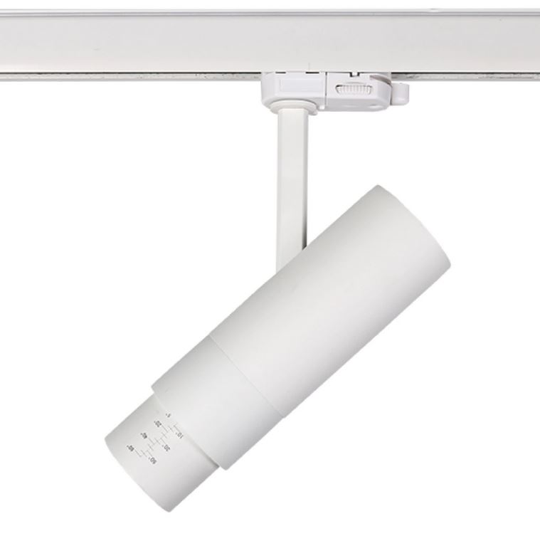 FUOCO Светильник трековый (3-Ph.) LED 15W 4000K 950lm 5-60°, металл white, D60mm H240mm, Lightstar