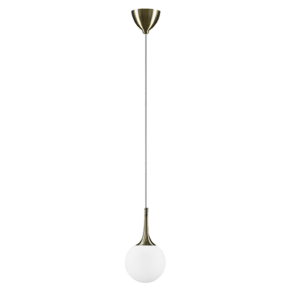 Globo Светильник подвесной 1xE14 max40W, стекло white, металл bronze, D150mm H270mm Sp370-1370mm, Li
