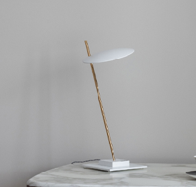 Lederam T1 Cветильник настольный LED 10W, металл white/gold, D170mm W220mm H410mm, Catellani&Smith