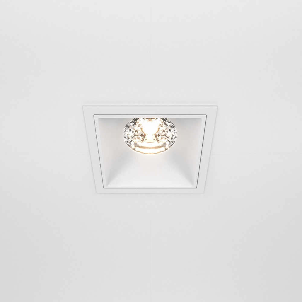 Alfa Светильник встраиваемый LED 15W 3000K 1150lm 36° Ra>90 Triac, металл white, L85mm W85mm H63mm, 